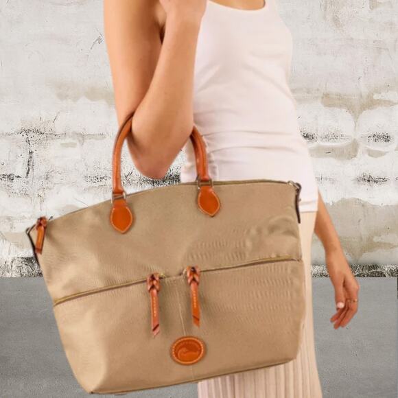 Dooney & Bourke Handbags - Dooney & Bourke Large Pocket Satchel in Khaki